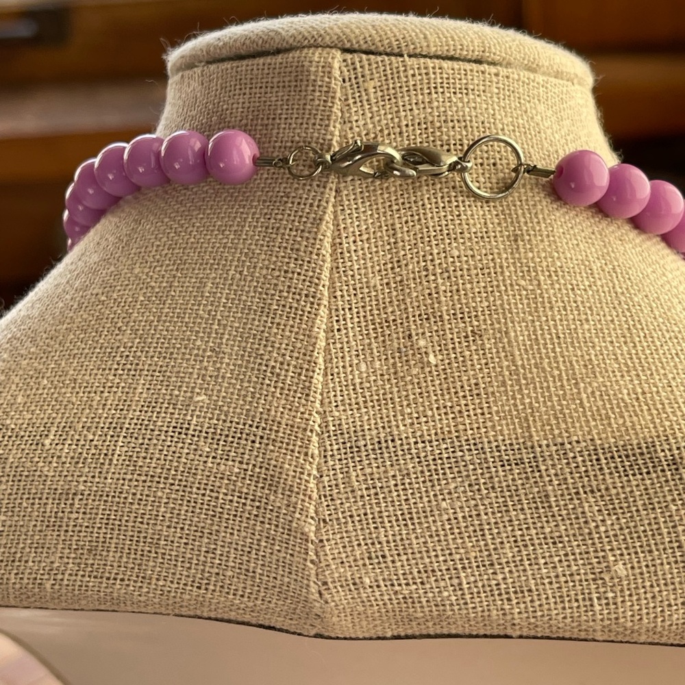 Shiny vintage bib necklace 80s - Picture 6 of 8